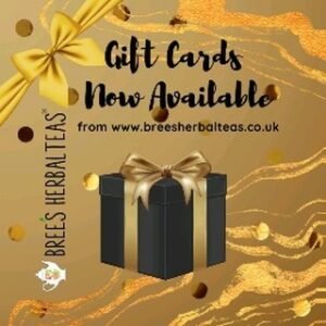 Gold gift card with a black gift box with a gold ribbon